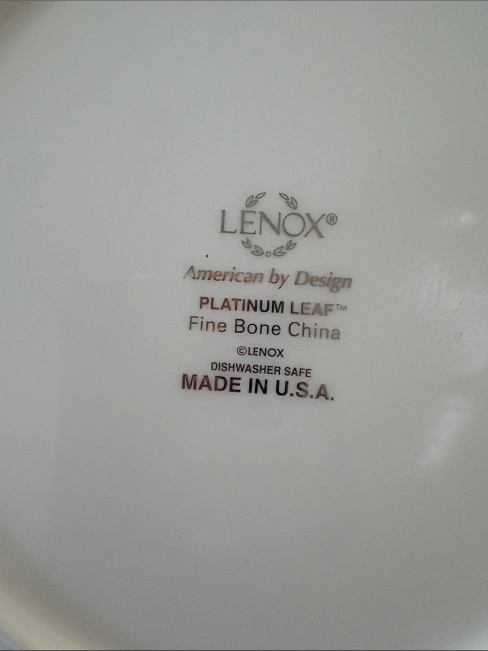 Lenox platinum Leaf fine bone china Square Salad Plates set of six
